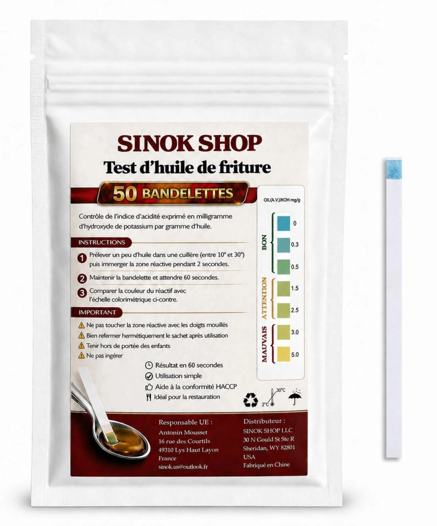 Strisce di controllo per olio di frittura, 50 pezzi, conformi agli standard HACCP, prodotto professionale