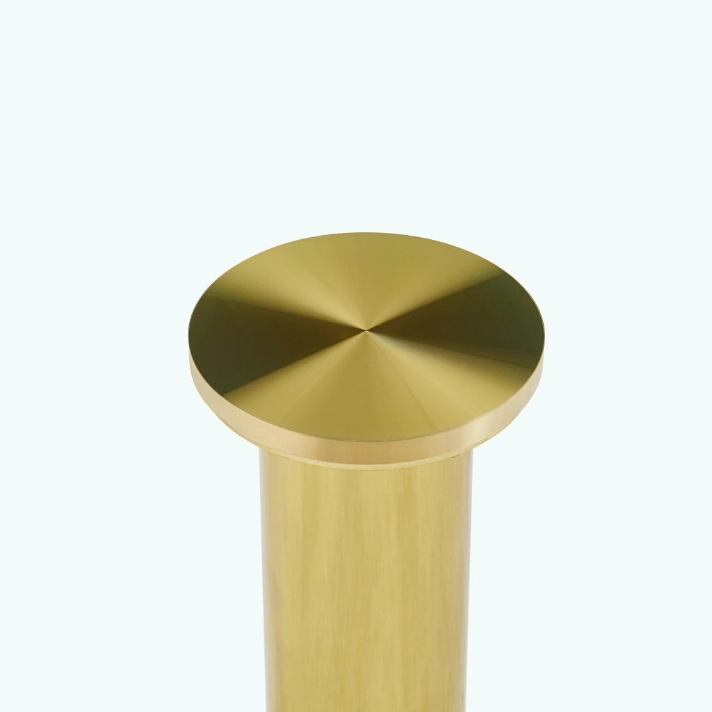 Tavolino da salotto rotondo diametro 70 cm altezza 45 cm in vetro temperato e metallo oro con base stabile moderno