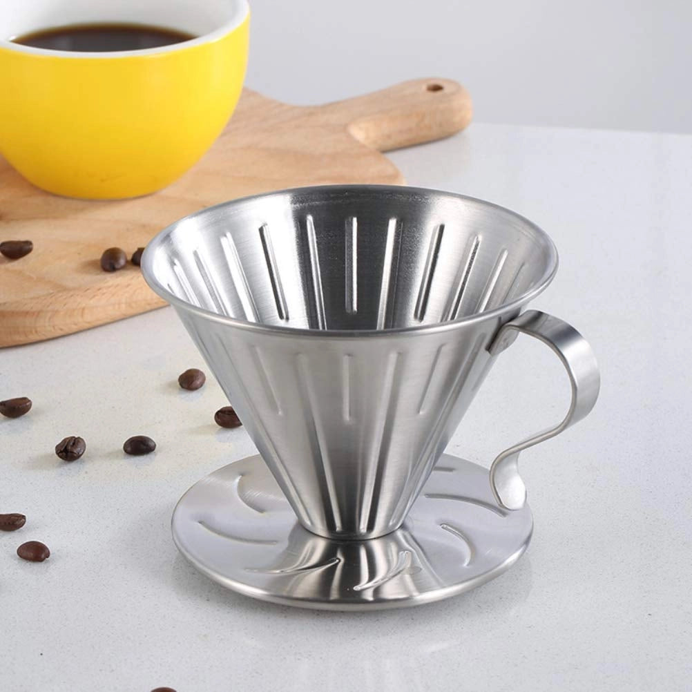 Tazza filtro in acciaio inossidabile, filtro per caffè riutilizzabile, forma conica