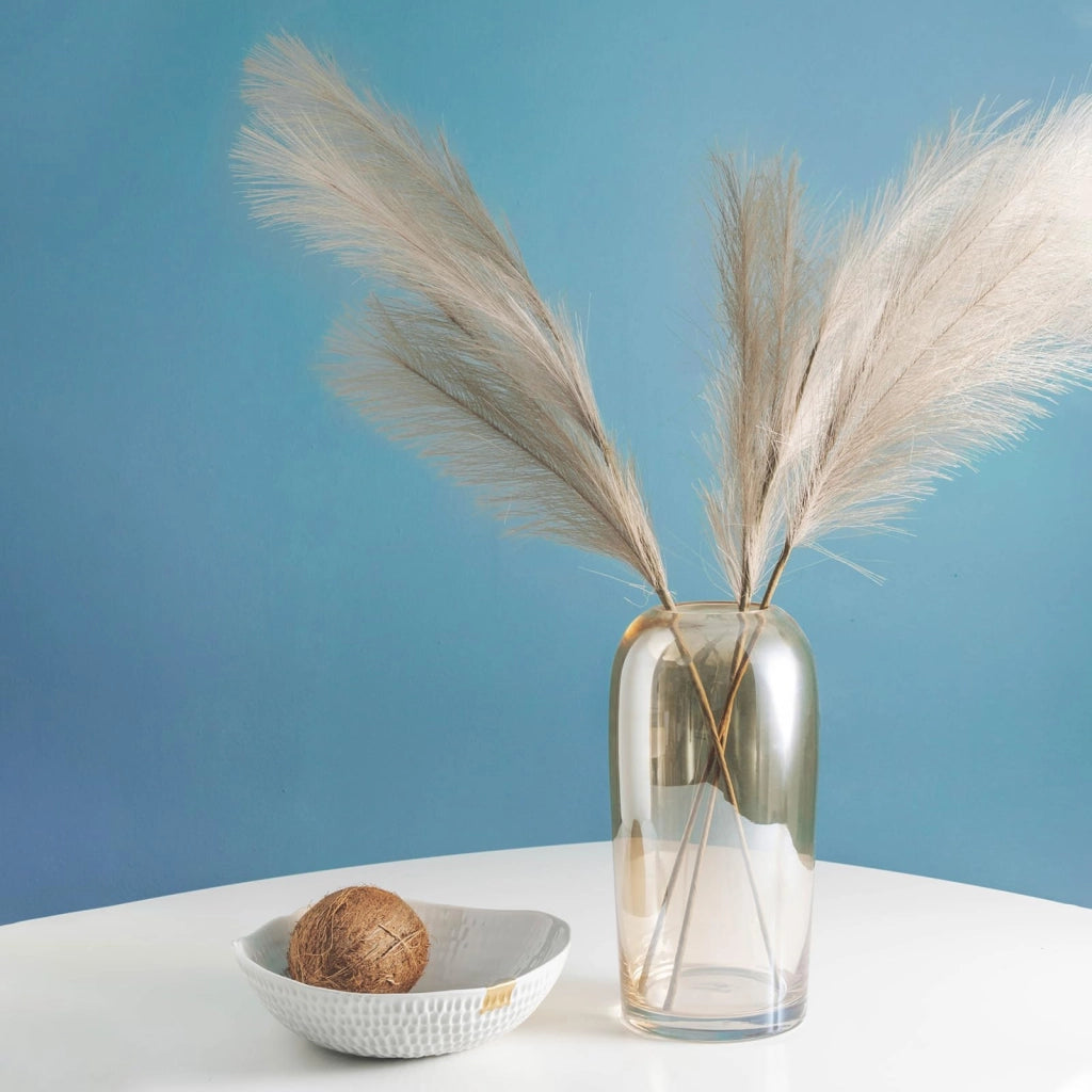 20 steli di erba di Pampas artificiale, altezza 55 cm, colore oro/viola scuro