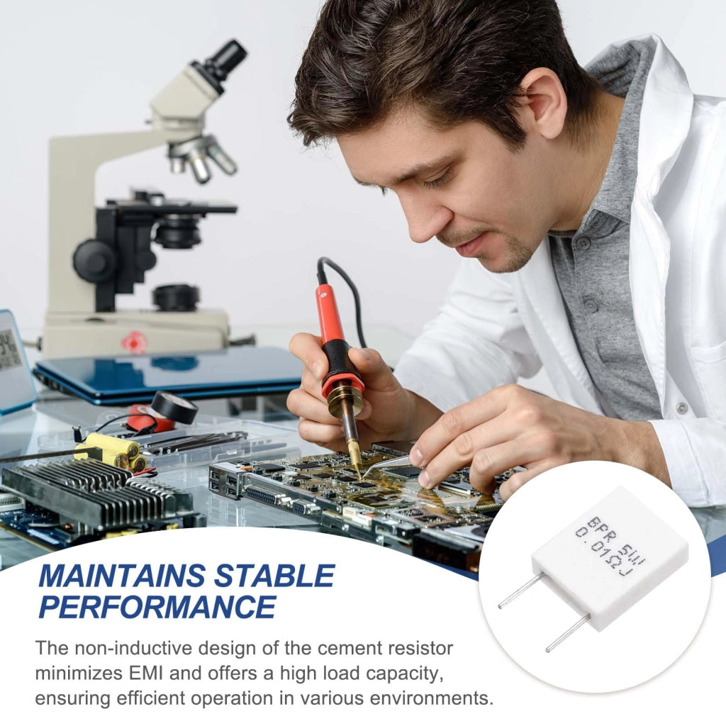 Resistenze ceramiche, confezione da 10 pezzi, 5 W, 0,07 Ohm, tolleranza del 5%, non induttive