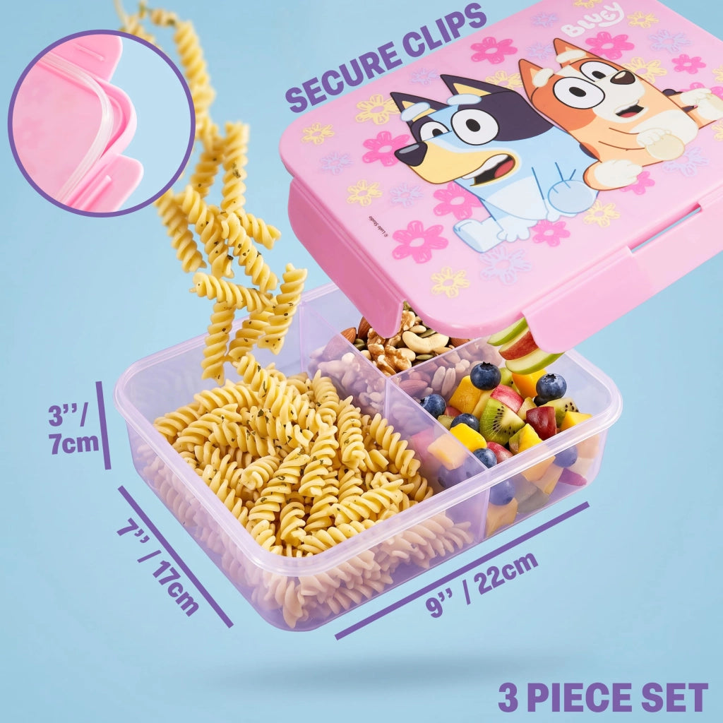 Set da pranzo Bluey per bambine: borsa termica, Bento Box e borraccia 3 pezzi
