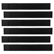 Set di 6 sottopiatto in gomma, dimensioni 61x8 cm, colore nero, per bar e cucina