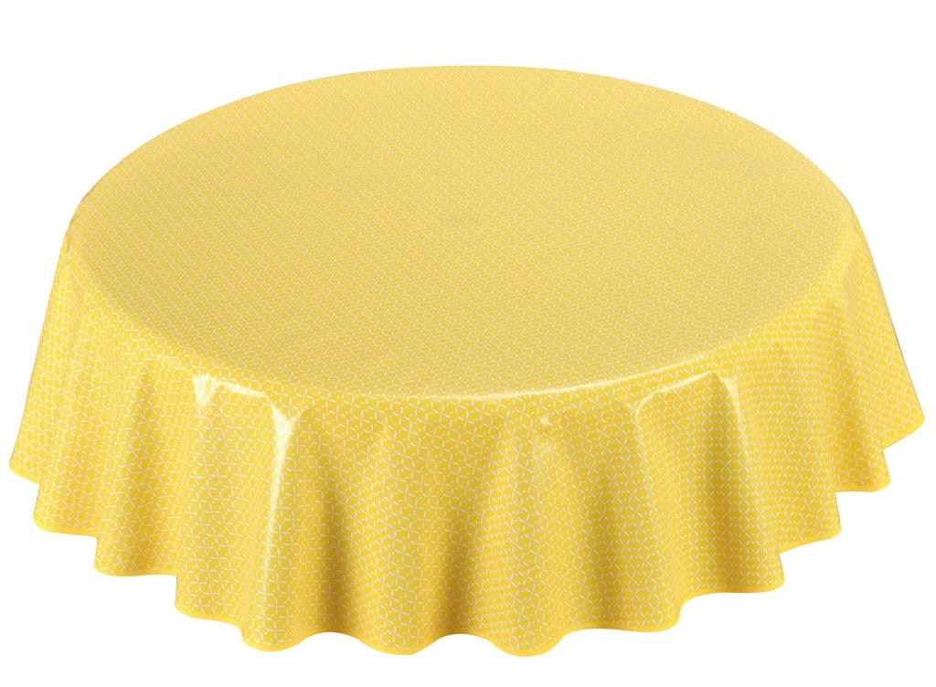 Set tavolo rotondo in PVC, diametro 140 cm, colore giallo – facile da pulire
