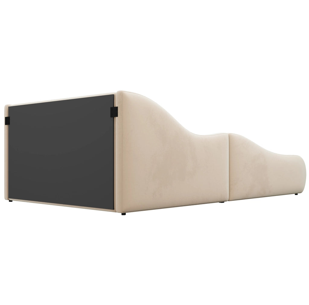 Letto imbottito per bambini 140 x 200 cm beige con sponde laterali