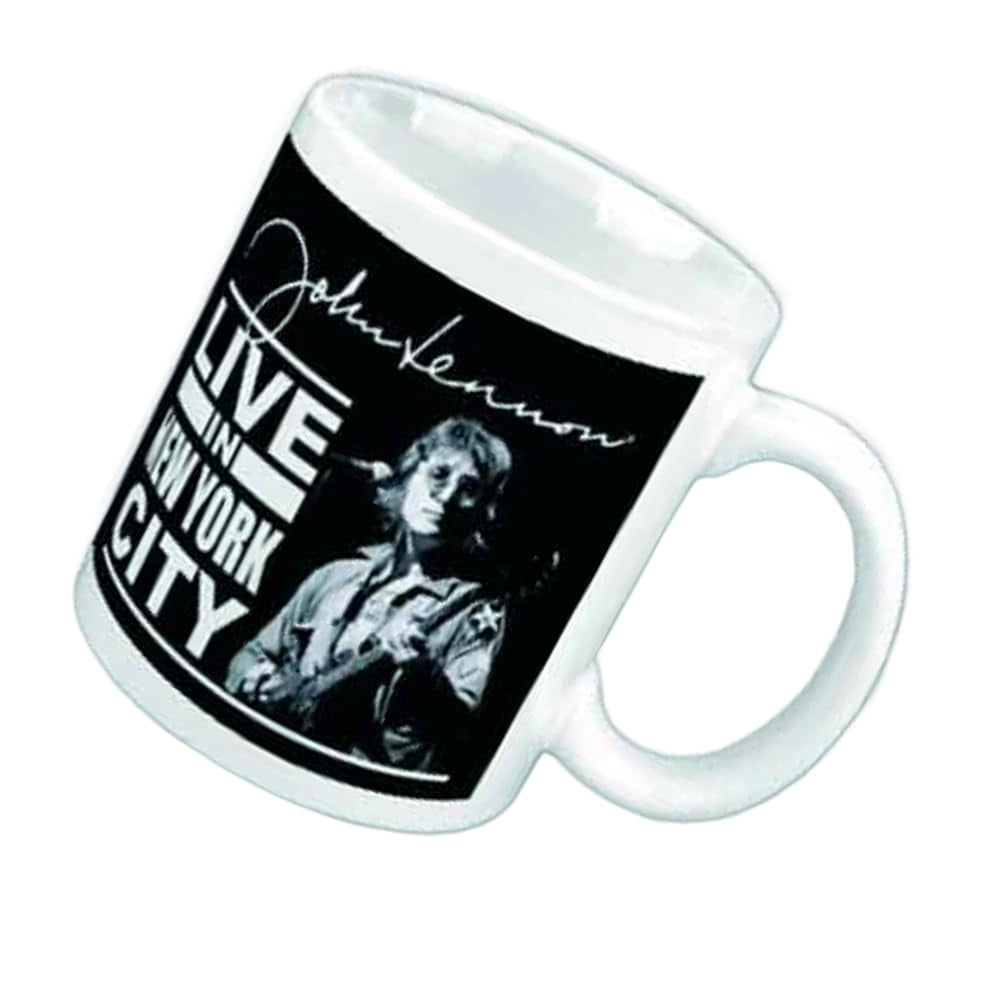 Tasse "Live in NYC", in Vetroceramica, capacità 300 ml, colore nero e bianco
