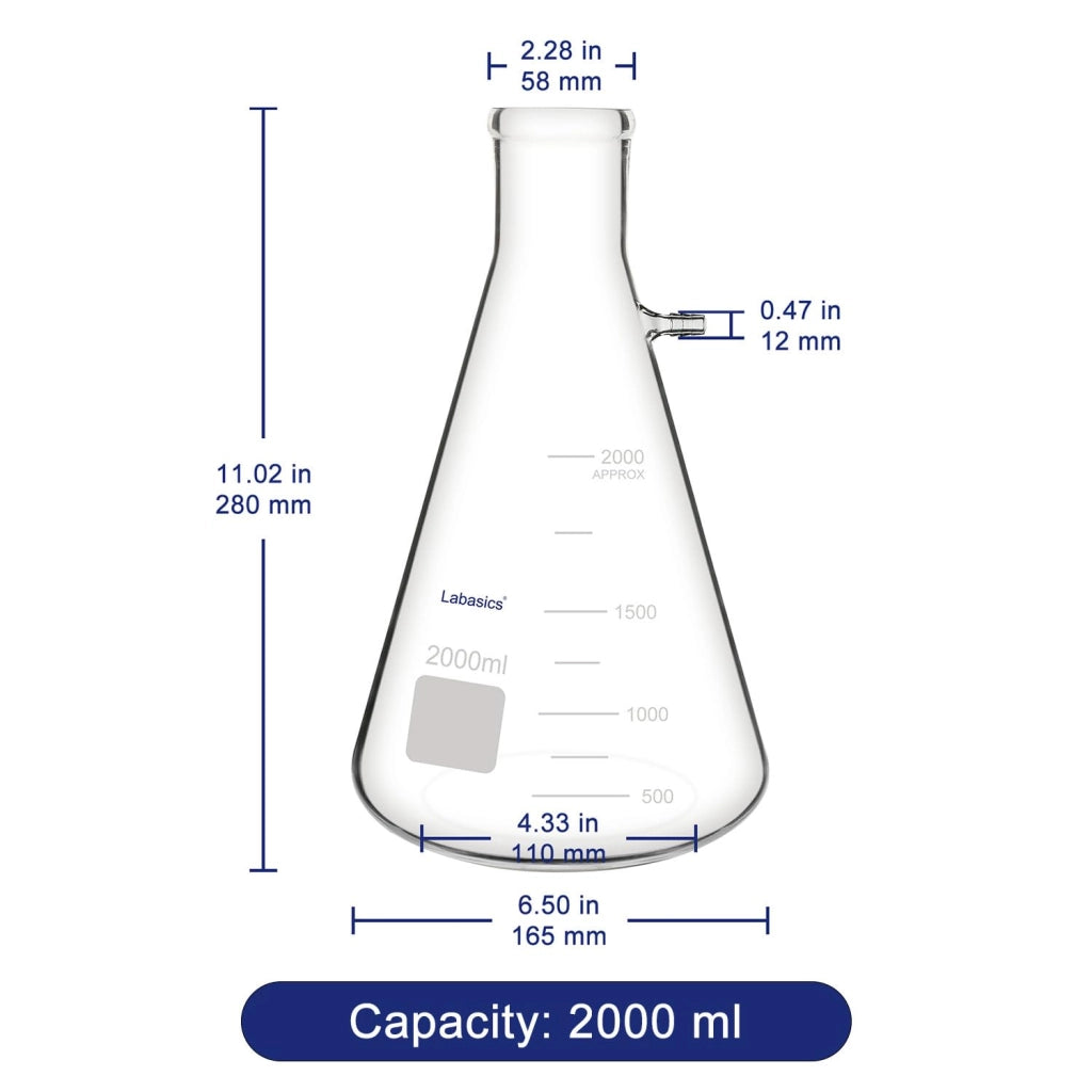 Bottiglia filtrante, in vetro borosilicato, capacità 2000 ml, trasparente