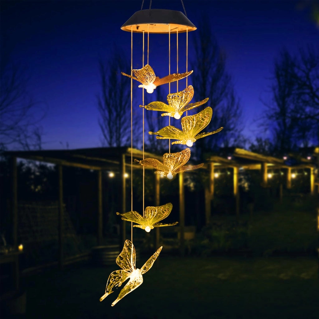 Girandola solare con farfalle LED, luce calda, per uso esterno