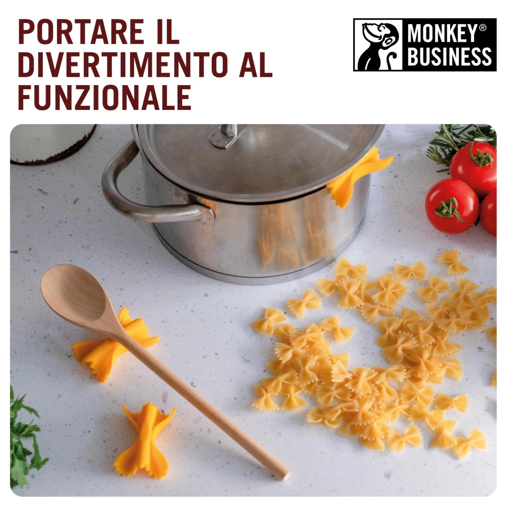 Coperchio universale in silicone 3-in-1, con funzione di supporto per cucchiai e sottobicchiere, motivo "Farfalle", set da 3