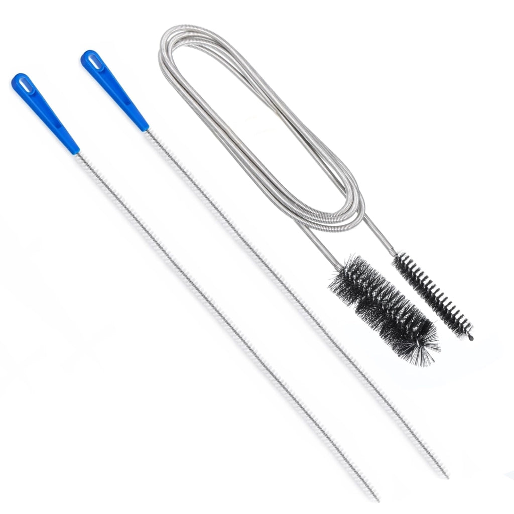 Kit per la pulizia dei tubi di scarico, composto da: spazzola per tubi a doppia testa, spirale