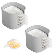 Set da 2 ciotole piccole per salse, con manico, composto da 6 pezzi, in PP, adatte al lavaggio in lavastoviglie