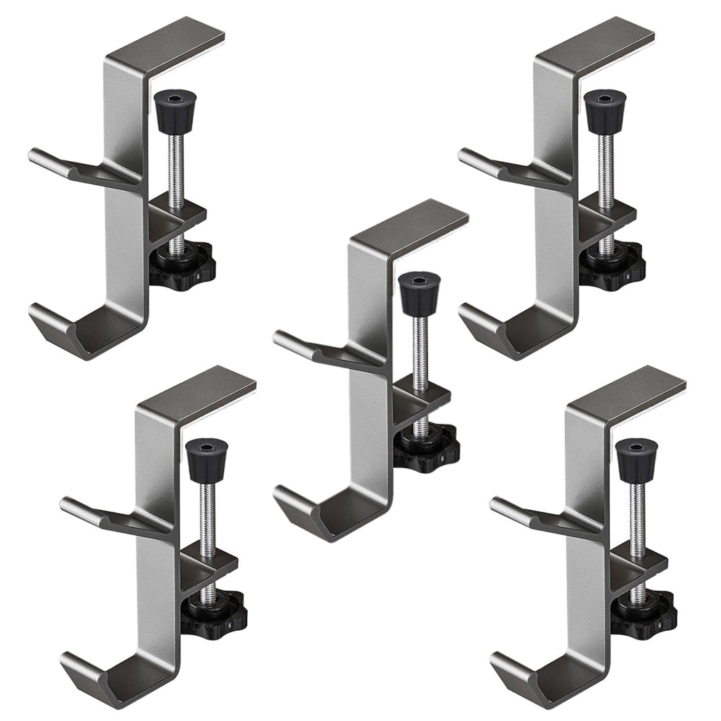 Confezione da 5 supporti per caminetto con 2 ganci, regolabili, colore grigio