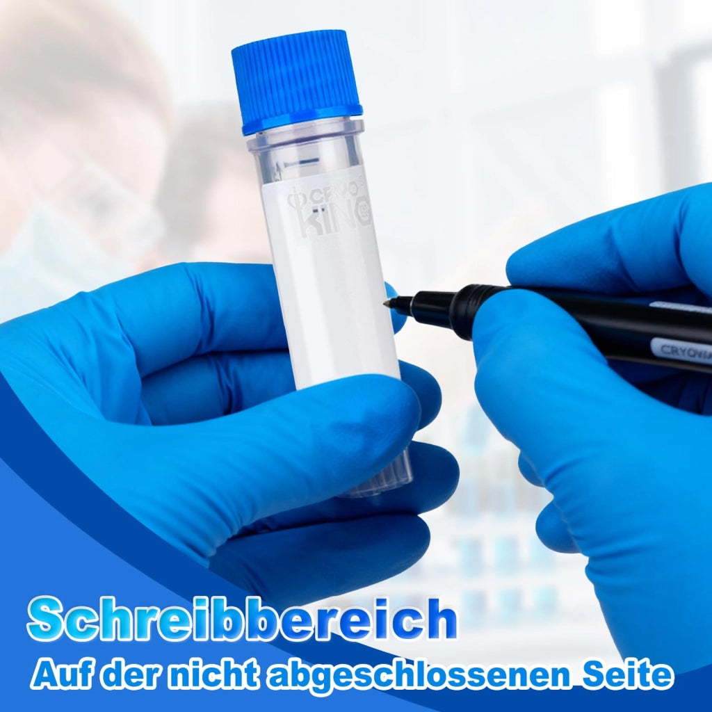 Tubi criogenici da 1,5 ml, in polipropilene (PP), con codice a barre, confezione da 25 pezzi, colore blu