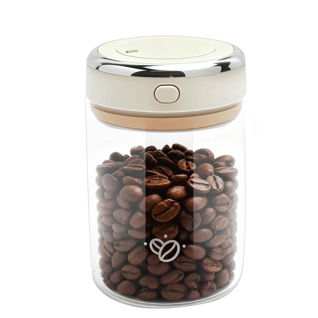 Contenitore per caffè sottovuoto, in vetro, da 1,1 litri, ermetico con valvola