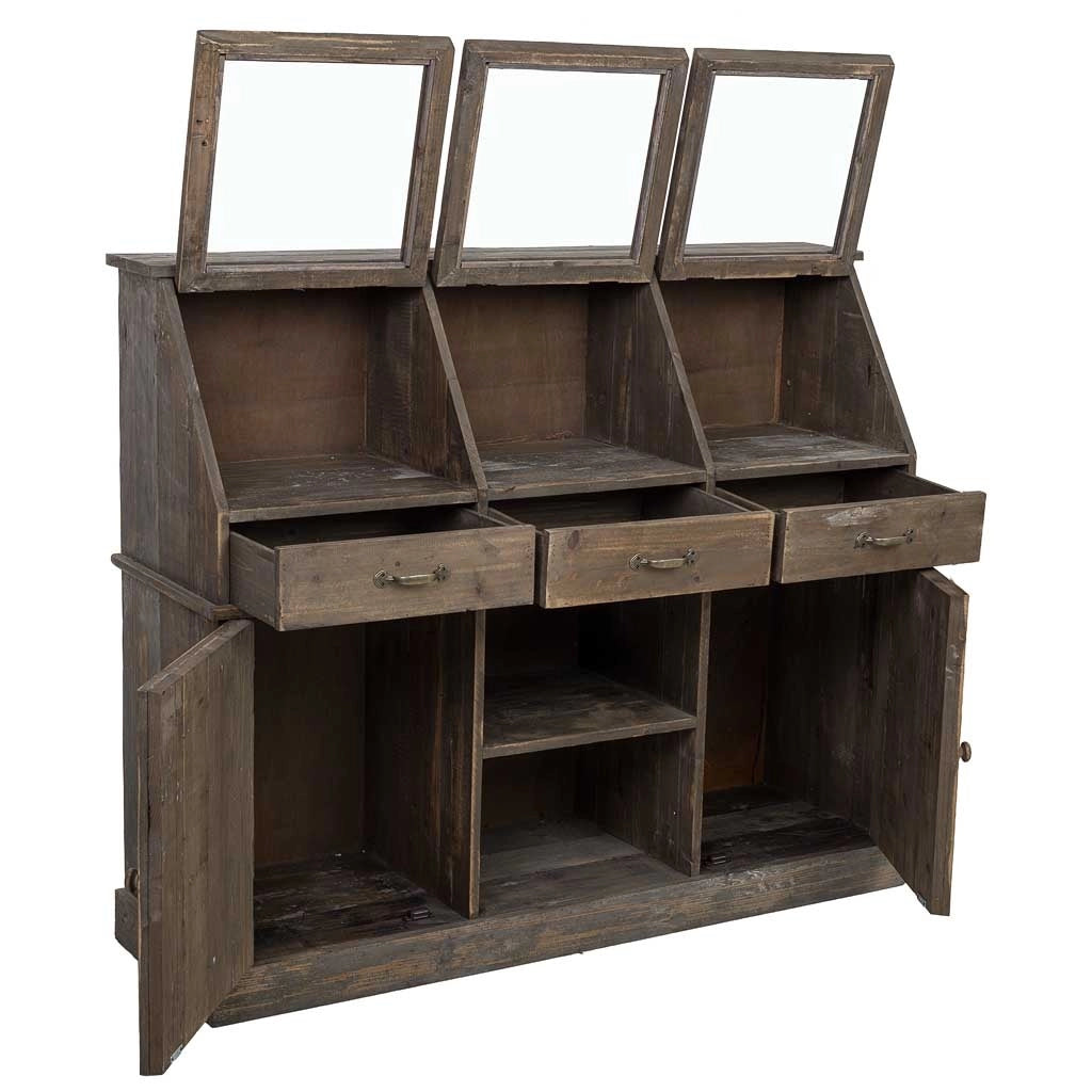 Credenza in legno marrone 122x37x103h cm