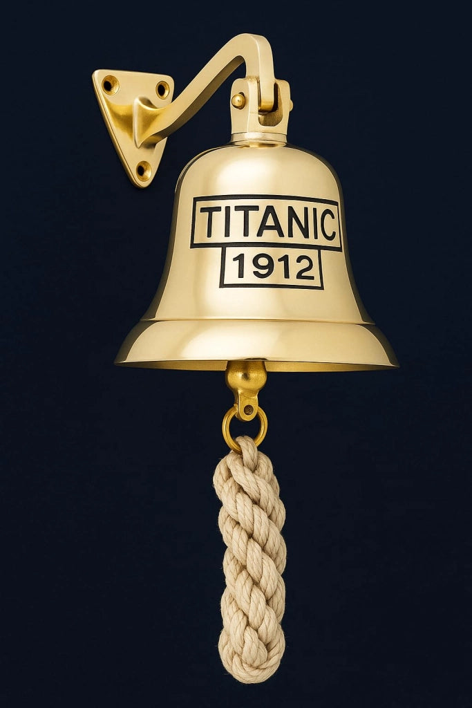 Campanella da parete, modello Titanic, in ottone, 10 cm, stile vintage