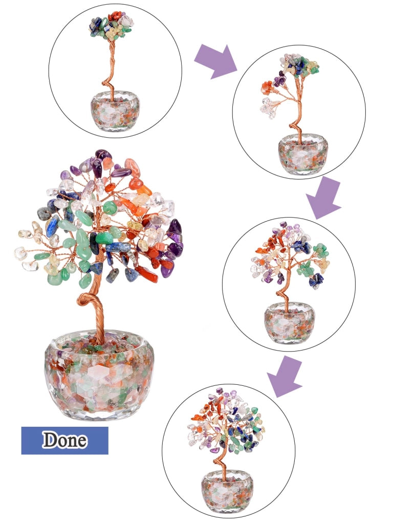 Albero di cristallo di citrino, realizzato a mano, 13 cm, decorazione a forma di albero del denaro