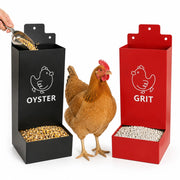 Set di 2 distributori automatici per alimenti per polli, dimensioni 10x10x25 cm, in metallo