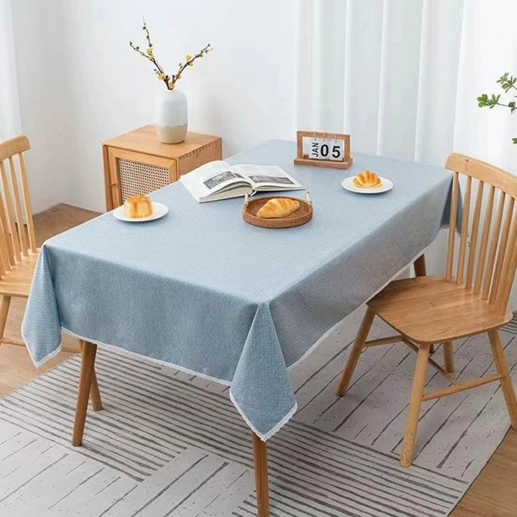 Tovaglia rettangolare, 140x180 cm, azzurra, impermeabile