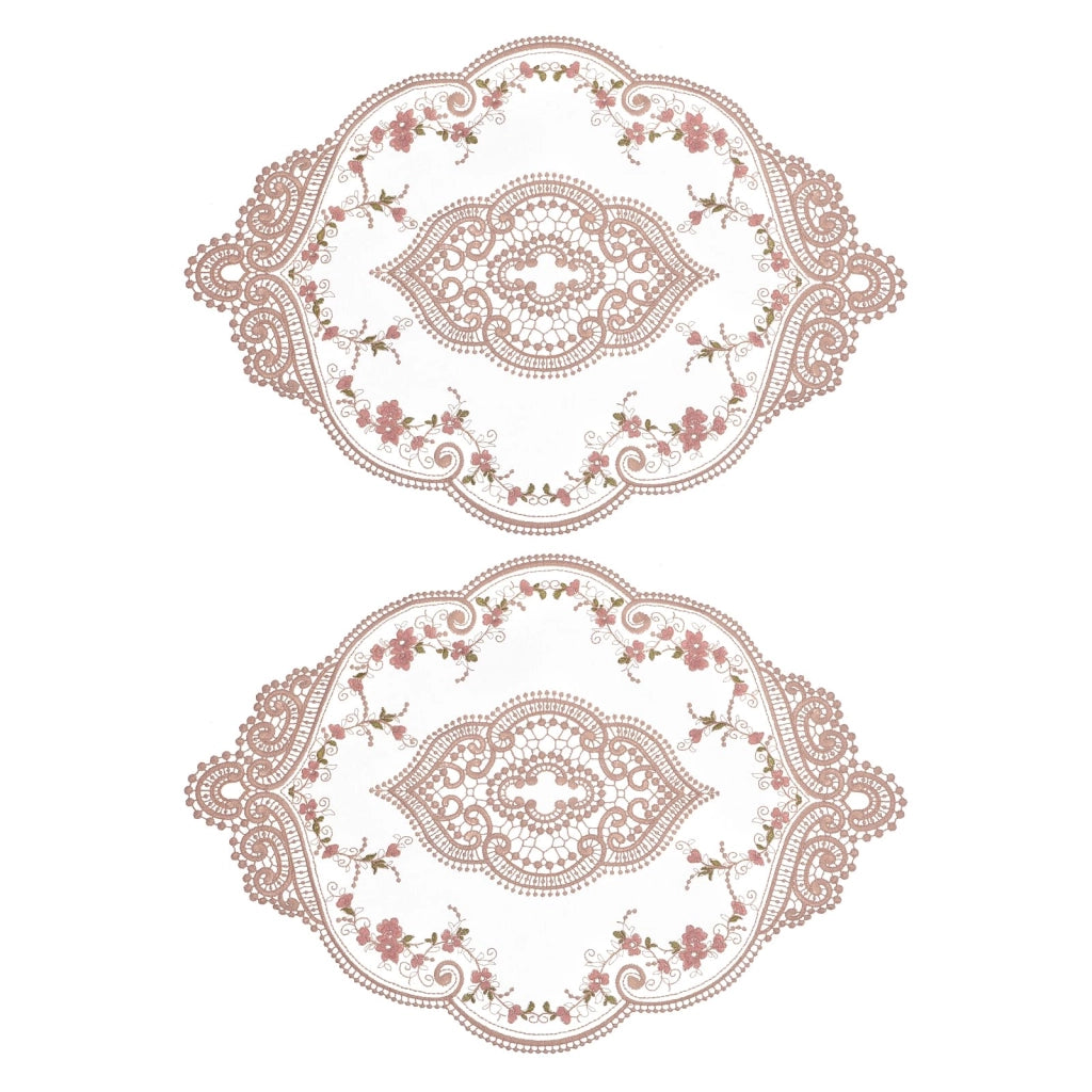 Set da 2 tovagliette ovali, 30x44 cm, color marrone