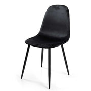 Set 6 sedie imbottite nere cm 42x39x85h