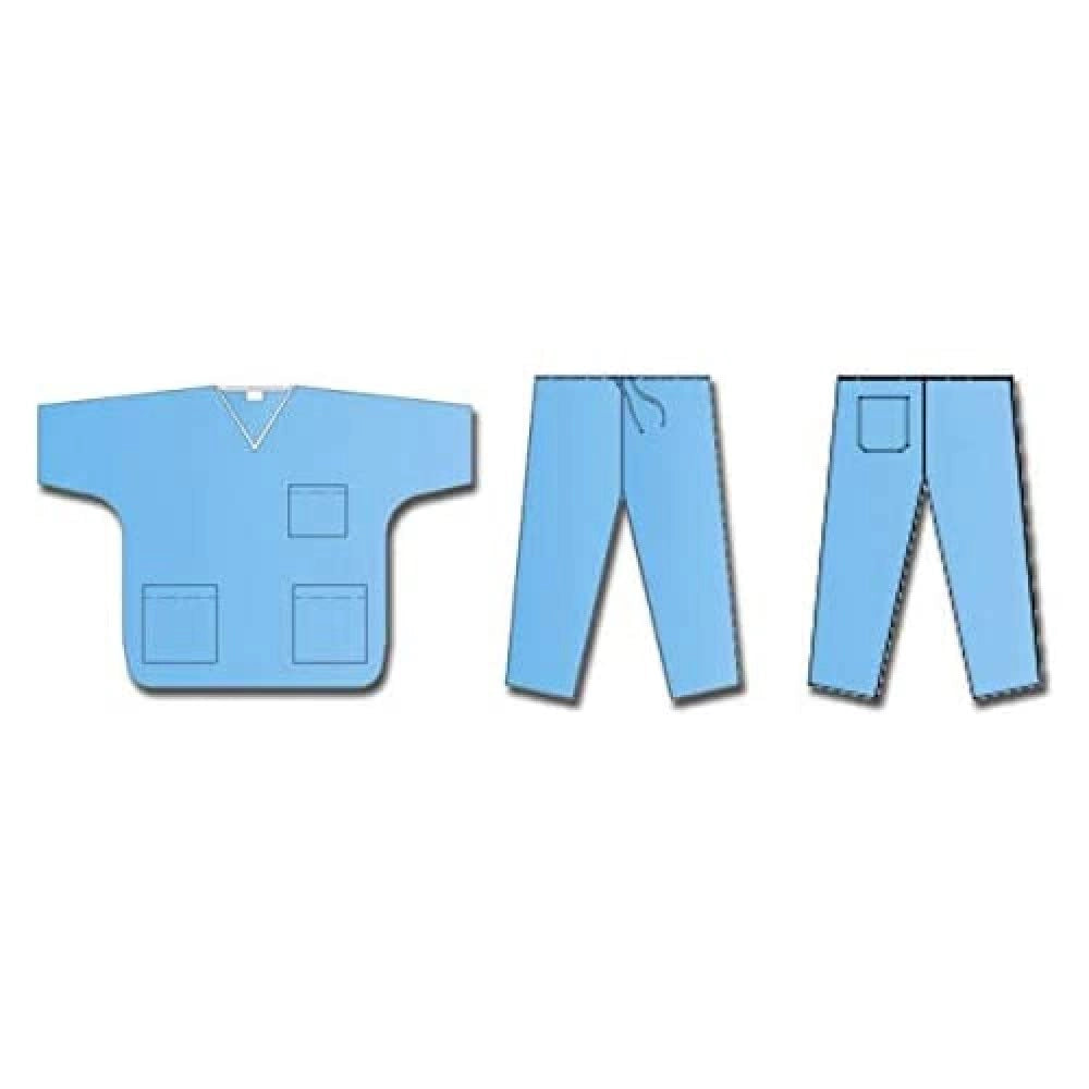 Tuta e pantaloni monouso in tessuto non tessuto, taglia Media (confezione da 50)