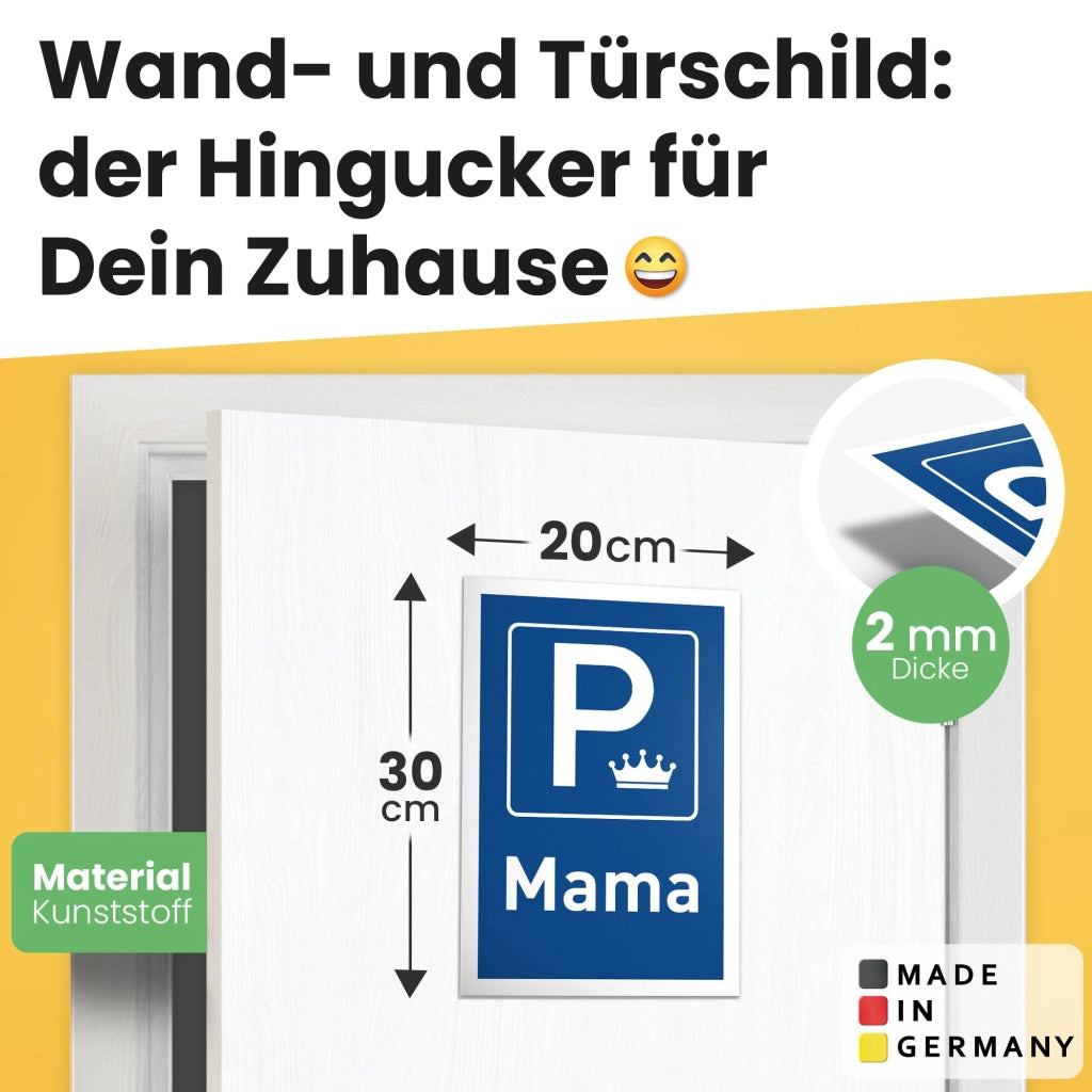 Segnale "Parcheggio Riservato a Mamma" - 30x20 cm - Idea regalo per la mamma