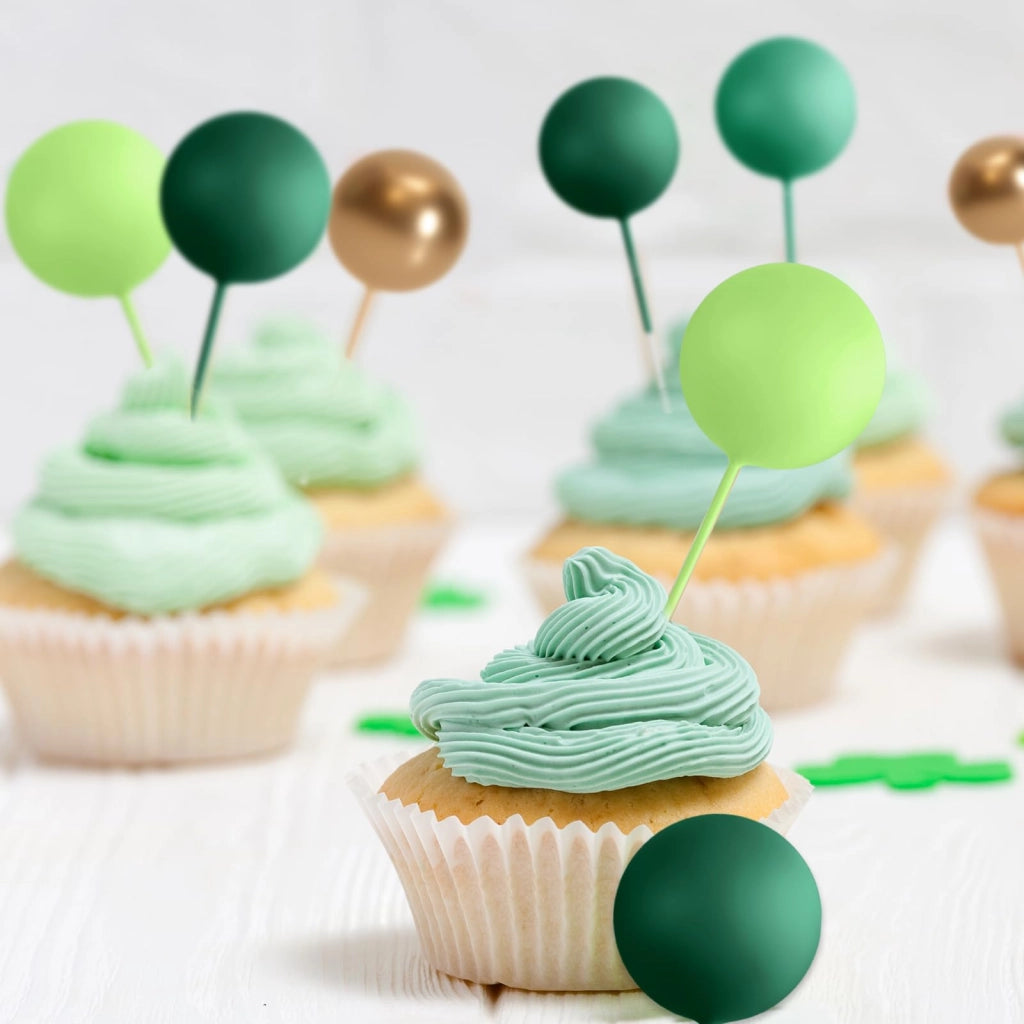 75 sfere in schiuma, 4 dimensioni, verde e oro, per decorazioni di torte