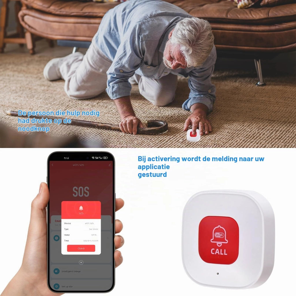 Pulsante di emergenza Wi-Fi per anziani – Localizzatore SOS con monitoraggio tramite app