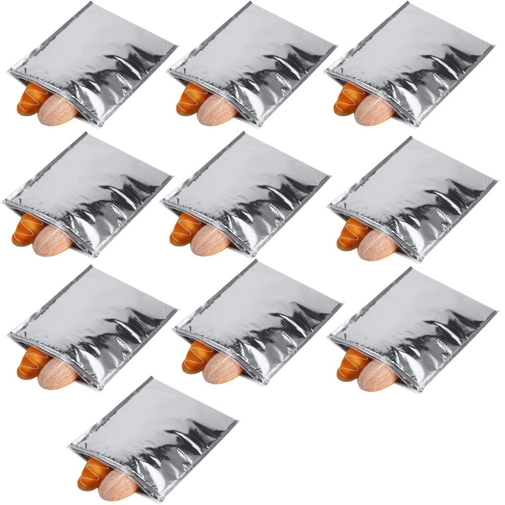Set di 10 sacchetti termici riutilizzabili, 25x30 cm, impermeabili