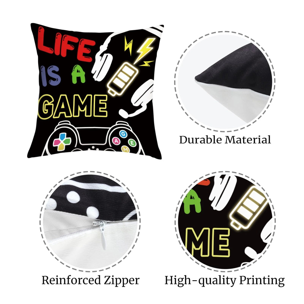 Coperte per cuscini da gaming, 45x45 cm, set da 4, con motivo a controller