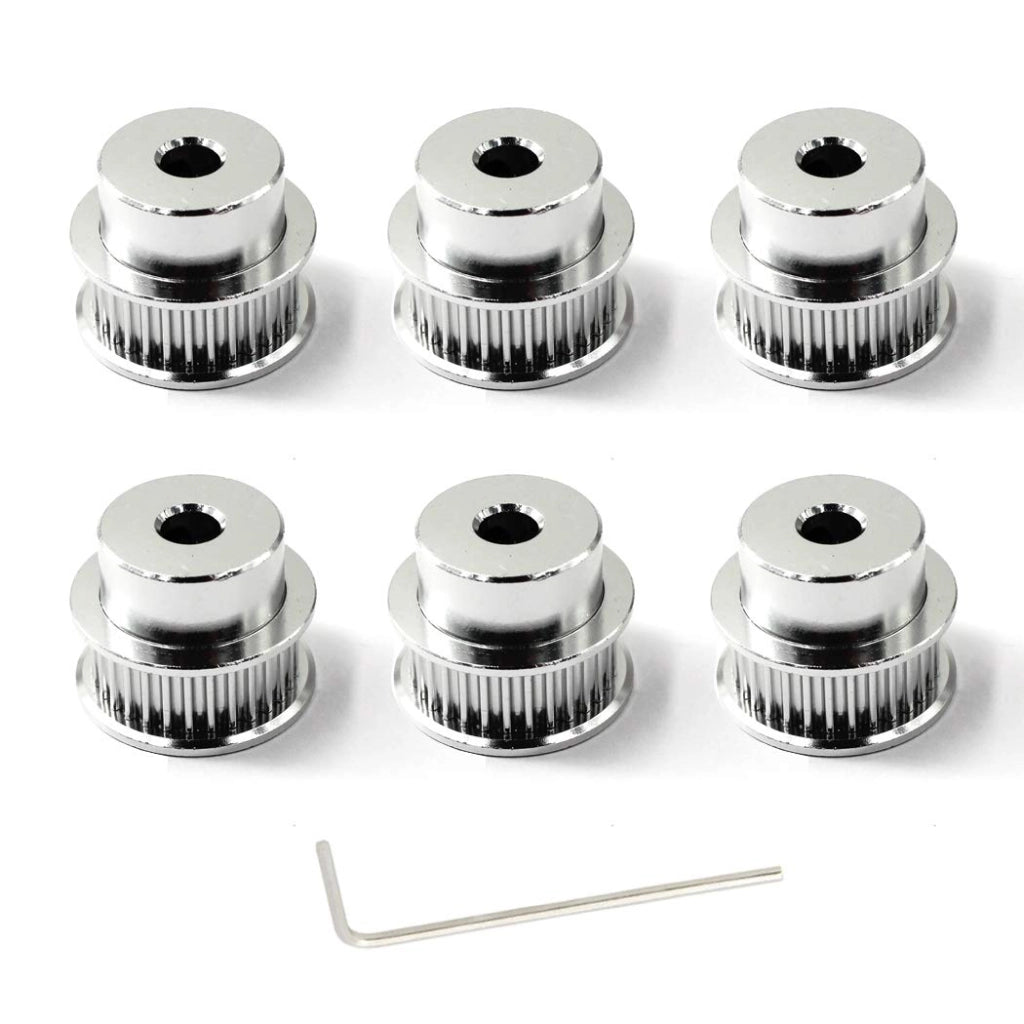 Puleggia a 30 denti, foro di 8 mm, larghezza 6 mm, confezione da 6 pezzi.