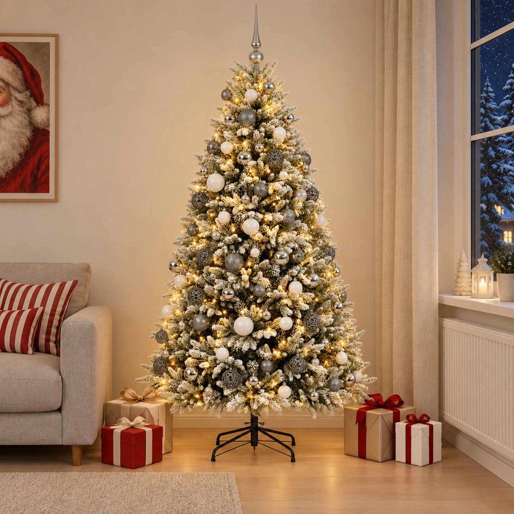 Albero di Natale Artificiale con Palline 180 cm 300 LED 3467263
