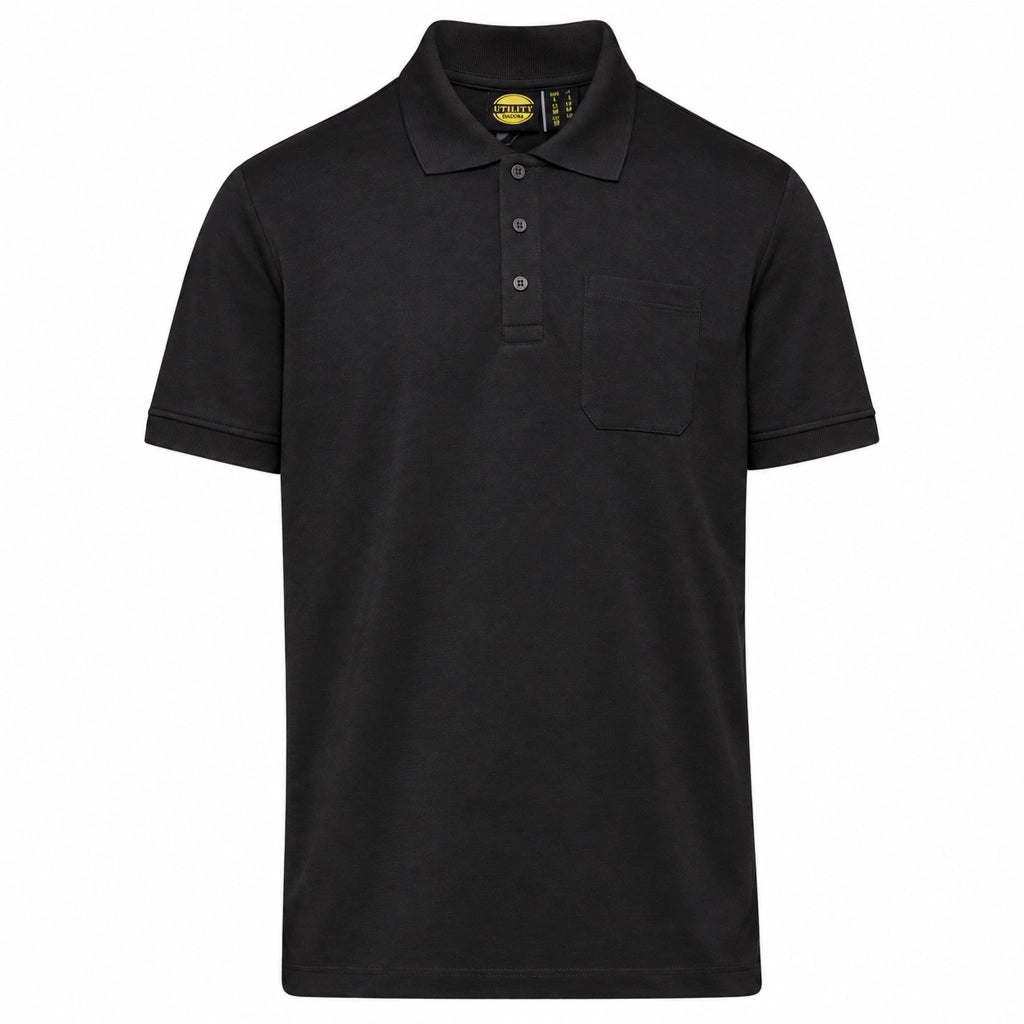 Polo da Lavoro Industry Nera a Manica Corta Uomo Maglia Professionale TAGLIE: L