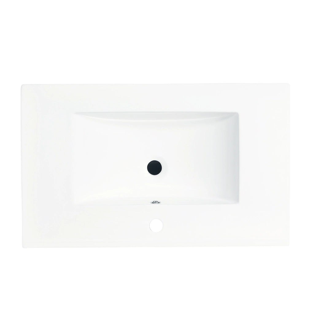 Mobile sottolavabo sospeso 76 cm in MDF bianco con LED e app, senza rubinetto