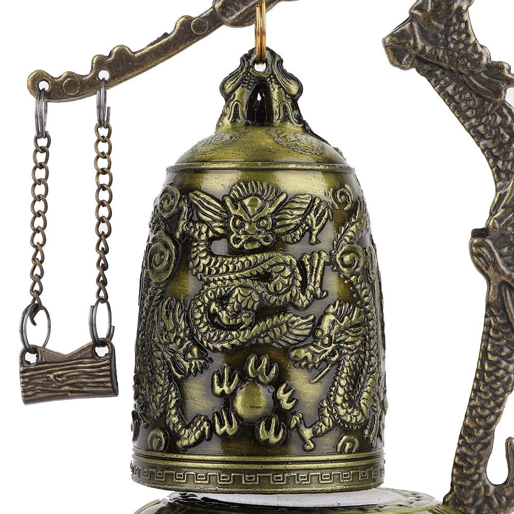 Ornamento a forma di drago, stile cinese, 12,7 cm, aspetto bronzo