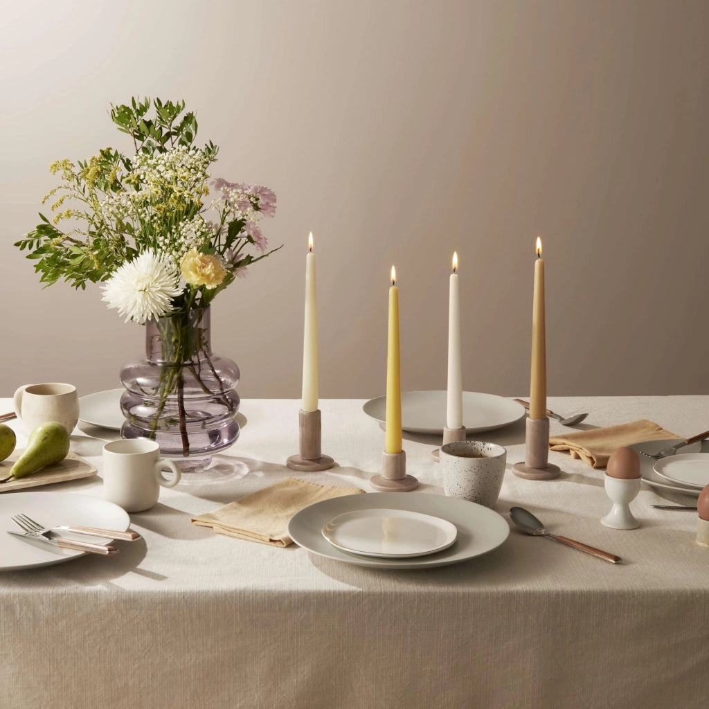 Candele con la punta dritta, alte 24,5 cm, confezione da 32 pezzi, colore bianco, senza olio di palma