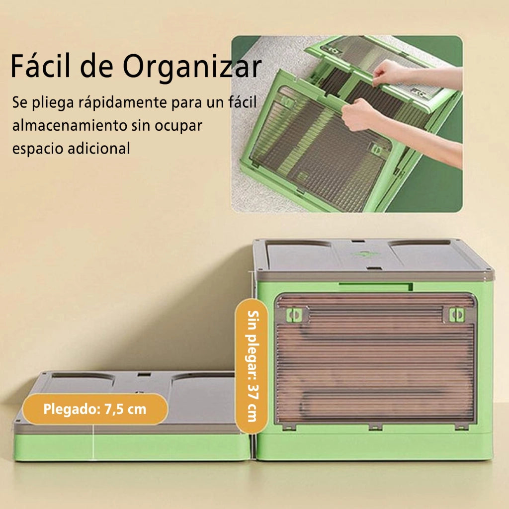 Set di 2 contenitori pieghevoli, capacità 80 litri, in plastica, colore bianco