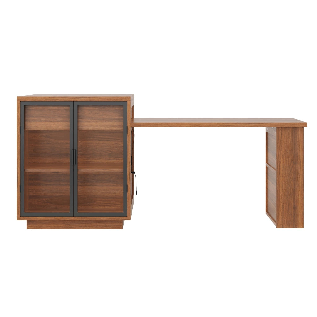 Isola cucina estensibile 122-194;5x70x94 cm MDF metallo marrone scuro