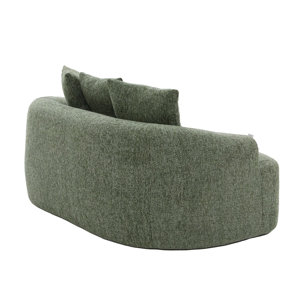 Divano 2 posti ULEVR 164x92x60 cm con seduta profonda, chenille verde e molle insacchettate