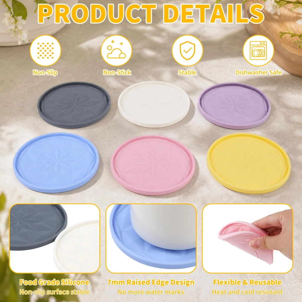 Set di 6 coperchi in silicone per yogurt, diametro 10 cm, riutilizzabili