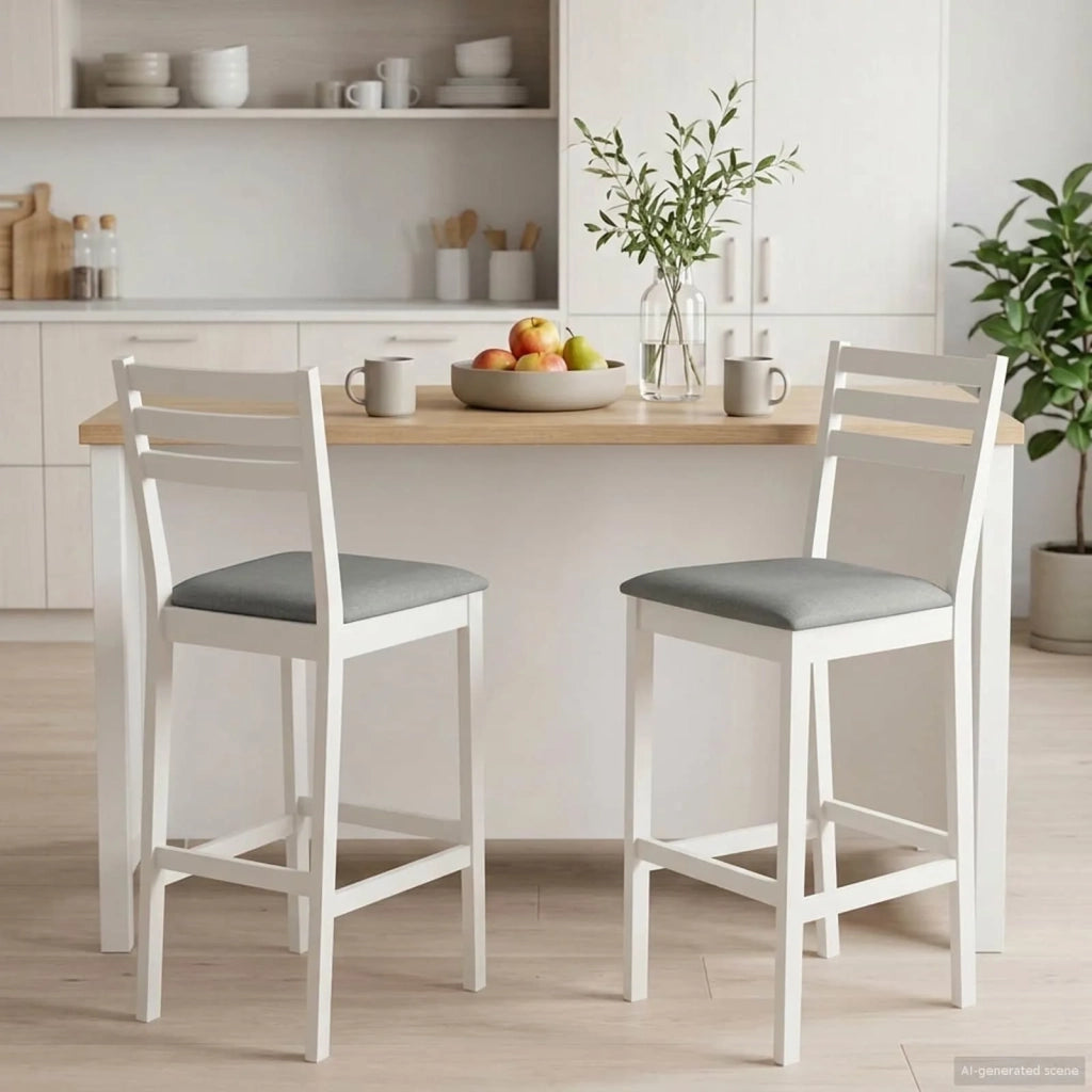 Sgabello da bar 2 pz Bianco e Grigio 42047615