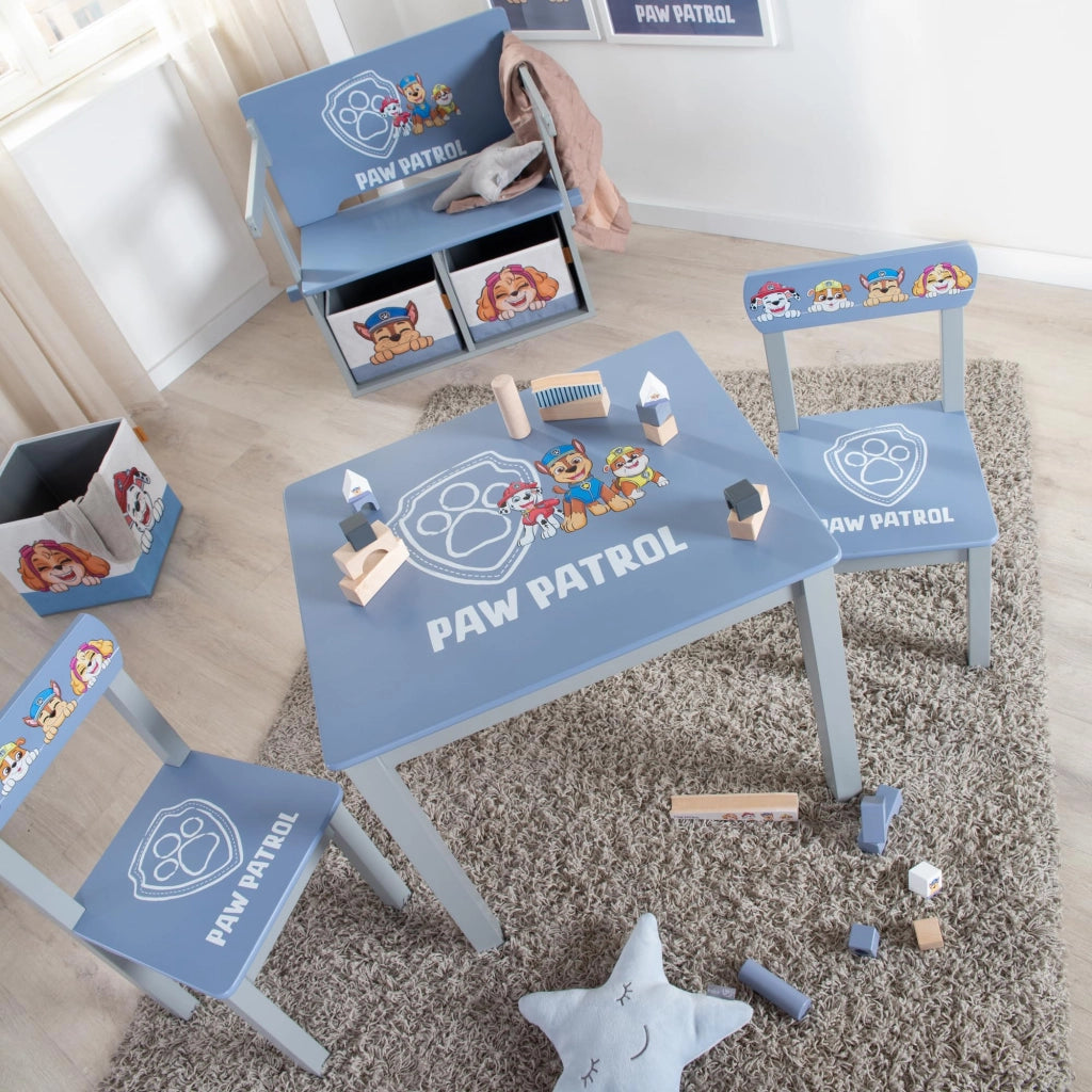 Seggiolino per bambini Paw Patrol, in legno, grigio/blu, altezza 59 cm, adatto a bambini dai 18 mesi in su