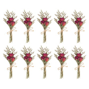 Piccolo bouquet di fiori secchi, 10 pezzi, rose rosse, fiori naturali, decorazioni fai-da-te