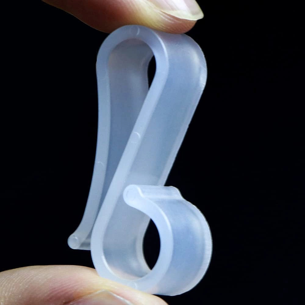 Ganci per catene luminose da fissare alle grondaie, confezione da 60 pezzi, colore bianco, materiale plastico