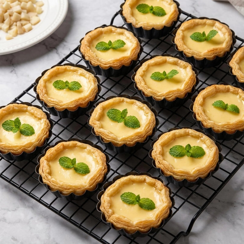 Set di 12 formine per mini-torte, Acciaio al carbonio, con rivestimento antiaderente, diametro 6,35 cm