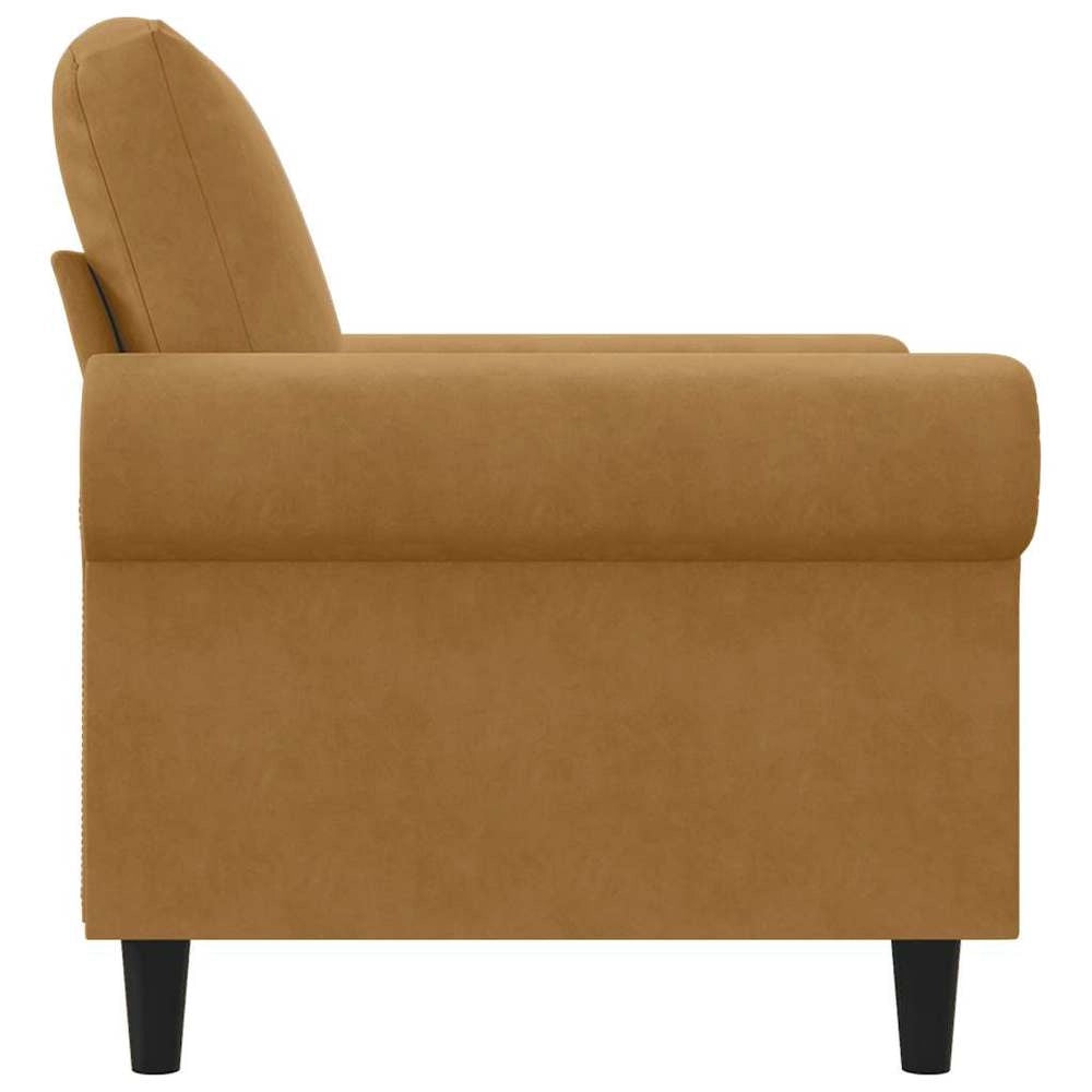 Poltrona Marrone 60 cm Velluto
