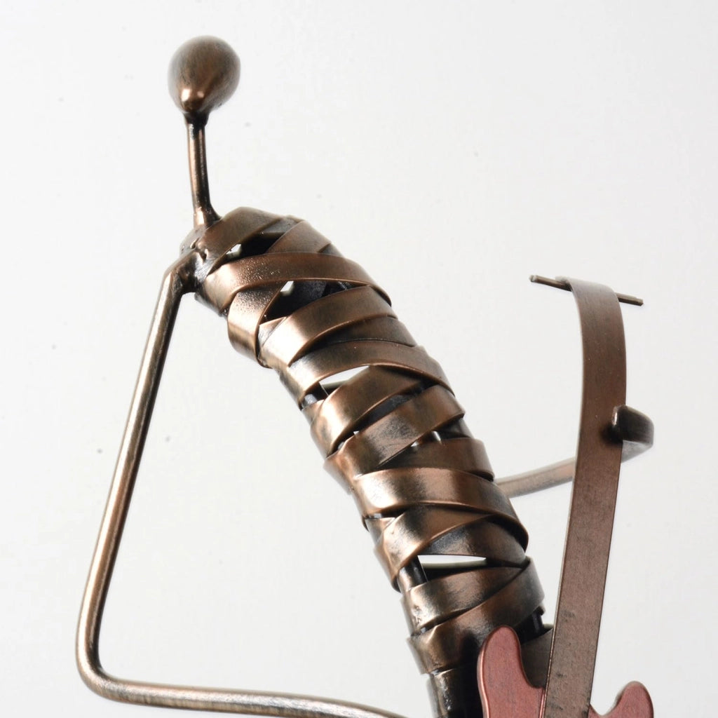 Scultura di un chitarrista metal, statua di un musicista, altezza 45 cm