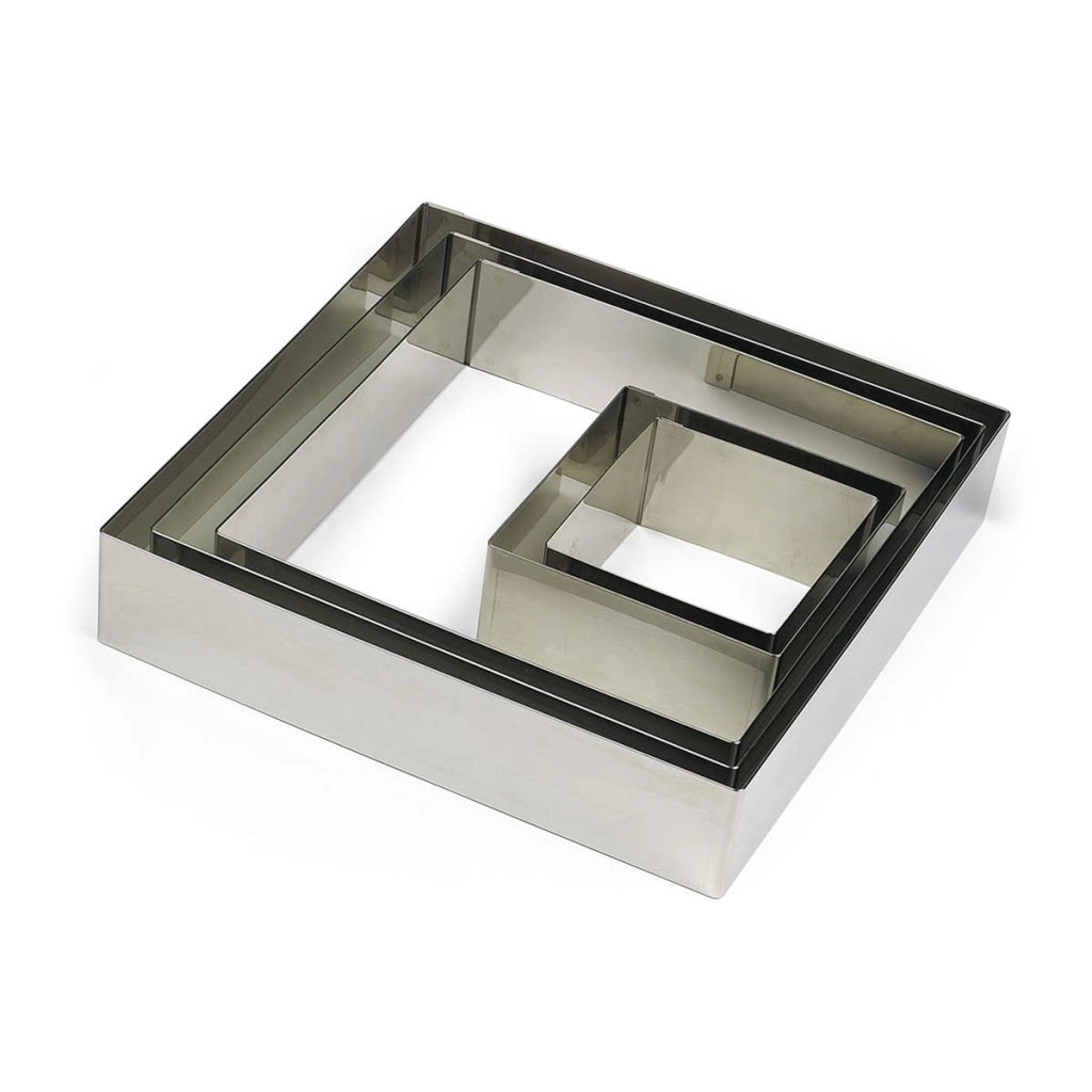 Stampo quadrato in acciaio inossidabile, 24 cm, color argento