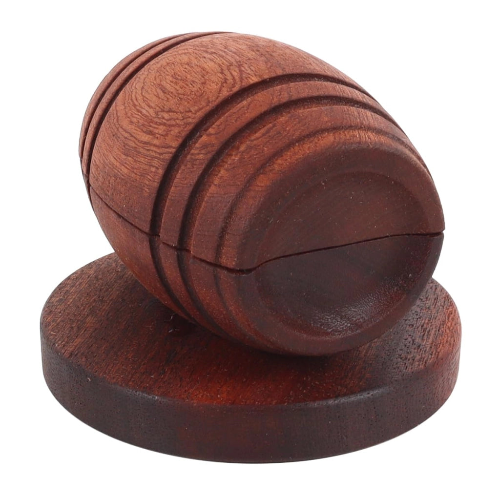 Bruciatore per cocktail in legno, a forma di botte, con filtro, dimensioni 11 x 5 cm